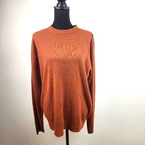 Dockers Classic Crewneck Knit Sweater Men's Size L Burnt Orange Pullover Preppy